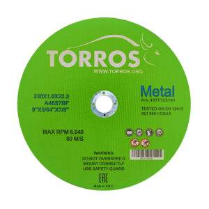 Круг отрезной для стали TORROS 230*1,8*22,2  арт.901Т123181, (Китай)