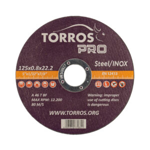 Круг отрезной для стали TORROS Pro 125*0,8*22,2  арт.901T312081, (Китай)