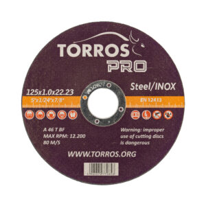 Круг отрезной для стали TORROS Pro 125*1,0*22,2  арт.901T312101, (Китай)