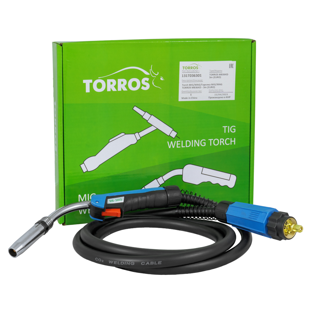 Deglis 360 MIG/MAG TORROS MB36KD - 3m (EURO), art.131T036301