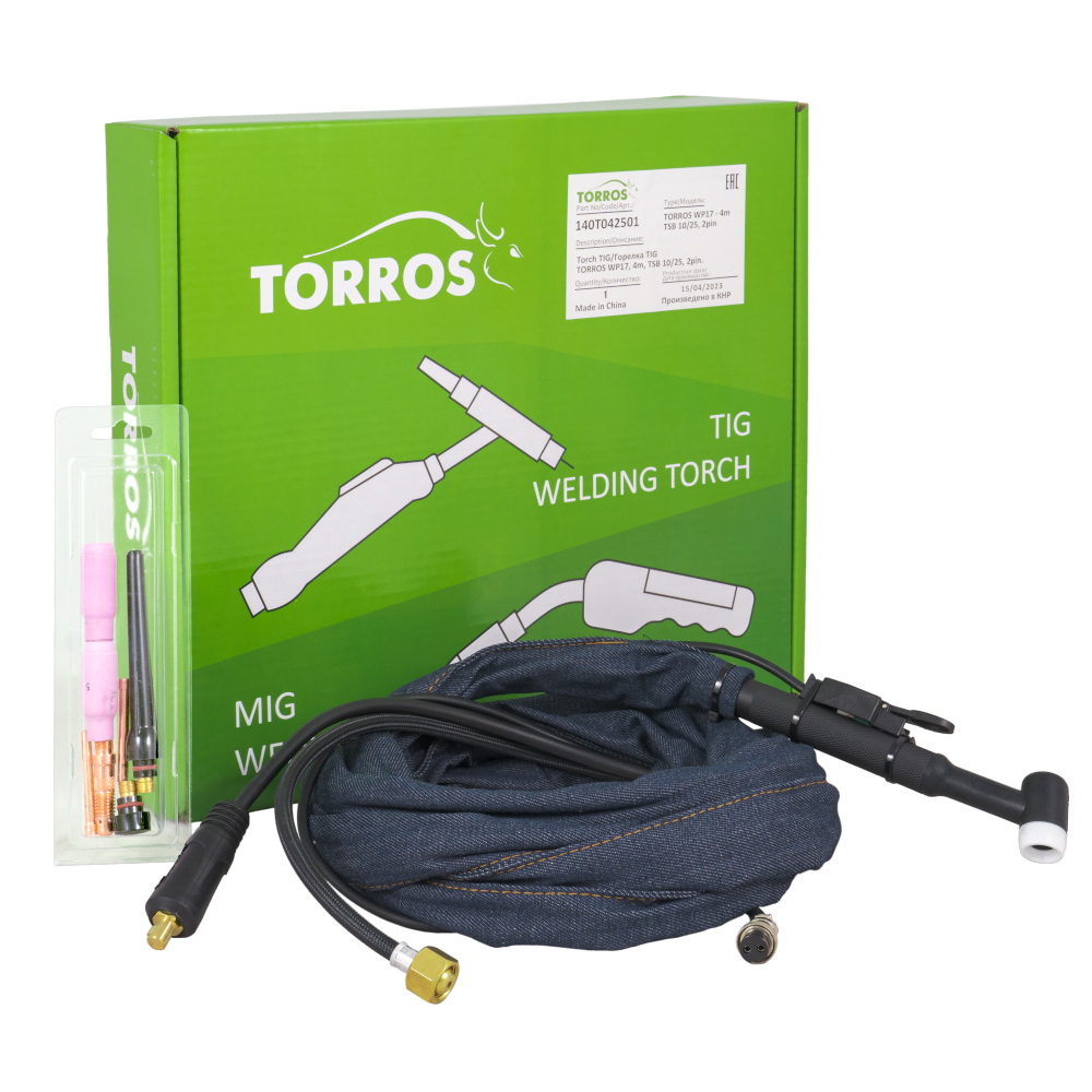 Deglis TIG TORROS WP17, 4m, TSB 10/25, 2pin., art.140T042501 — изображение 2