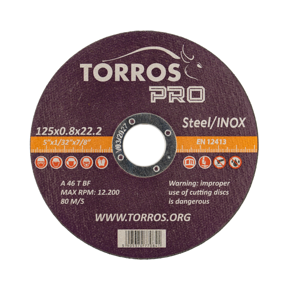 Griešanas disks steel/inox TORROS Pro 125*0,8*22,2 art.901T312081